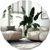 Wallfluent Spiegel - Grote Designspiegel - 100 x 100 cm - Geometrische Veelhoek Spiegel - Premium Wanddecoratie - Symmetrische Vorm - Moderne Badkamerspiegel - Minimalistische & Scandinavische Stijl