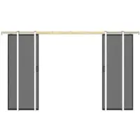 Vente-unique Dubbele schuifdeur met klamplaagsysteem - Gerookt, gehard matglas - 2 x H205 x L63 cm - LINCI II
