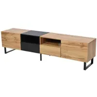 OKWISH TV-kasten 190x38x48 cm - TV meubel Modern - Met Grote Opbergruimte - Rechthoekig - Bohème Stijl - MDF - Natuurlijk