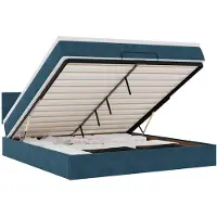 vidaXL Ottoman bed met matras en LED's 180x200 cm fluweel donkerblauw