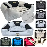 AIO Factory Hondenbed KINGDOG, 100x75 cm, gepersonaliseerd, waterdicht, lichtgrijs