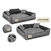 AIO Factory Hondenbed, looprek, 75x65 cm, gepersonaliseerd, grijs