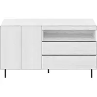 OKWISH Dressoir - Greeploos Minimalistisch Design - Voor Woonkamer Eetkamer En Hal - Spaanplaat Wit - 140×42×77 Cm