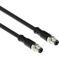 ACT SC3105 Industriële Sensorkabel | M8A 4-Polig Male naar M8A 4-Polig Male | Ultraflex Xtreme TPE kabel | Afgeschermd | IP67 | Zwart | 3 meter