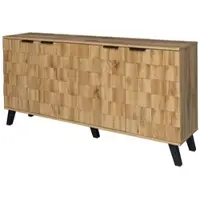 OKWISH Dressoirs - Kast Met Schuifladen En 4 Deuren - Functionele Opbergkast Voor Woonkamer - Spaanplaat - Vintage Bruin - 160,5x35,5x78 cm