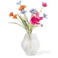 HEMA Vaas ⌀8x21cm Twist Retro Transparant (transparant)