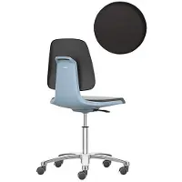 BIMOS Labsit bureaudraaistoel, SKINTEC bekleding, wielen, B 450 x D 420 x H 450 - 650 mm, blauw