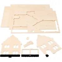 Creativ Company 3D Houten Constructie Set Huis - afm 22,5x16x17,5 cm