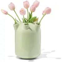 HEMA Tulpenvaas ⌀15x21cm Keramiek Groot Groen