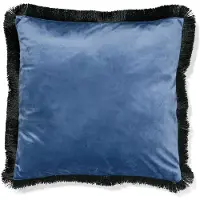 HEMA Kussenhoes 50x50cm Franjes Blauw (blauw)