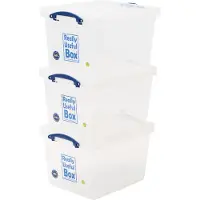 Really Useful Box opbergdoos 40 l, nestbaar, transparant 3 stuks