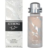 Iceberg Twice Platinum, damesparfum, 125 ml, met tonen van zwarte bes, roze peper, damascusroos, jasmijn, leer, amber en hout. Sprayflacon
