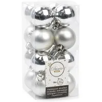 Décoris Kerstballen set | | Ø 4 cm | 16 stuks (Zilver)