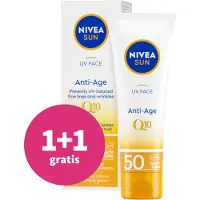 Nivea 1+1 Gratis: Anti-age Q10 Zonnebrand Gezicht Spf 50 50 Ml
