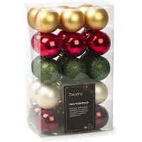 Décoris Kerstballen set | | Ø 6 cm | 30 stuks (5-kleurig)