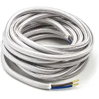 Calex Strijkijzersnoer | | 3 meter (2 x 0.75 mm², Metallic grijs)