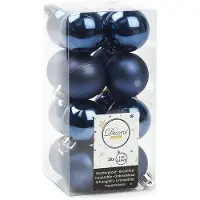 Décoris Kerstballen set | | Ø 4 cm | 16 stuks (Blauw)