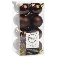 Décoris Kerstballen set | | Ø 4 cm | 16 stuks (Bruin)