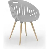 Topstar Buitenstoel T2023 - ergonomische kunststof kuip - poten in- en uitschroefbaar - lichtgrijs - set van 2