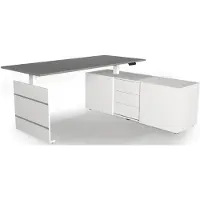 Kerkmann Move 3 Zit-sta-bureau Vrije vorm Grafiet T-Voet 3 Lades 1,800 (B) x 800 (D) x 720 (H) mm Hout