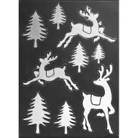 Peha Raamstickers kerst | | 9 stuks (Rendieren, Dennenbomen)