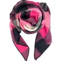 Kumixi Sjaal 'Karo' fuchsia / zwart / offwhite