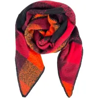 Kumixi Sjaal 'Karo' kreeft / rood / zwart
