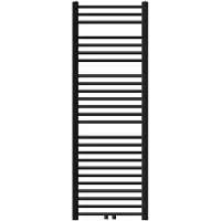 LuxeBath Badkamer radiator Sahara 500x1500 mm zwart recht met thermostaatkraan aan de onderzijde