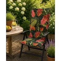 Madison Tuinstoelkussen hoge rug 50x123 cm Bliss Leaves green.