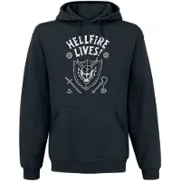 Stranger Things Trui met capuchon - Season 5 - Hellfire Lives! - S tot XXL - voor Mannen - zwart | Maat L