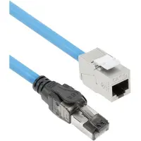 ACT Blauw 40 meter S/FTP CAT6A B2ca PoE++ 100W solid prefab installatiekabel, RJ45 male – female
