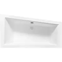 Besco INTIMA hoekbad 180 x 125 cm links wit met bamboe badplank