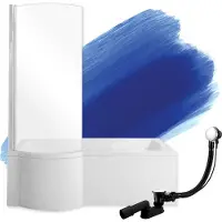 Badland INSPIRO bad met douchewand 160 x 70 cm links wit