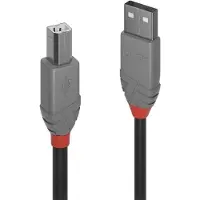 Lindy 36672 USB 2.0 Kabel Typ A/B Anthra Line M/M 1m