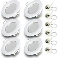 RADAM Kwazar Luminaire - Inbouwspot GU10 - LED-spot, plafondspot, inbouwspot - Inbouwframe rond met lamp GU10 7W neutraal wit 4000K - voor woonkamer, keuken, gang - RIK15 - Set van 6 wit