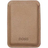 HUGO BOSS Magnetic card holder for smartphone Classic Grained Camel