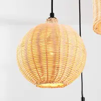LumenXL Boho hanglamp Misu van rotan met drie natuurlijke kappen