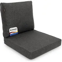 Bomoe Set Loungekussen Buiten – Zitkussen 50x50 cm & Rugkussen 50x40 cm – Hoogwaardige Kussens voor Tuinmeubelen, Afneembar Wasbar Hoes –Comfortabel UV-Bestendig Outdoor Tuinkussen Antraciet – ilano