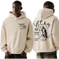 Stranger Things Trui met capuchon - Vecna Doodle - S tot 5XL - voor Mannen - zand | Maat XL