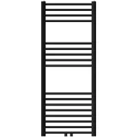 LuxeBath Badkamerradiator met middenaansluiting 500x1200 mm zwart mat recht met universele aansluitset