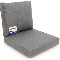 Bomoe Set Loungekussen Buiten – Zitkussen 60x60 cm & Rugkussen 60x40 cm – Hoogwaardige Kussens voor Tuinmeubelen, Afneembar Wasbar Hoes –Comfortabel UV-Bestendig Outdoor Tuinkussen Lichtgrijs – ilano