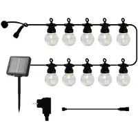 Sirius Lucas Clear Startset Solar en Transformer – Lichtsnoer Buiten 10 lampjes – Tuinverlichting Transparante Lampjes