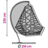 Outdoor Living Hangstoel hoes | Ø 250 x 230 cm (Polyester, PU coating, Grijs)