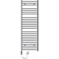 LuxeBath Badkamerradiator Elektrisch met verwarmingselement 1200W 500x1500 mm Chroom gebogen met zijaansluiting