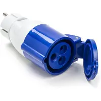 Q-Link CEE verloopstekker | (16A, 230V, IP44, Schuko naar CEE)