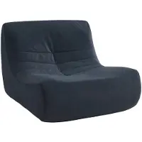 Sweeek Fauteuil waterafstotend velours 1 zitplaats Donkerblauw