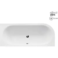 Badland AVITA SLIM hoekbad 150 x 75 cm links wit met styropor ombouw