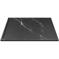 Vente-unique Extra platte opzet- of inbouwdouchebak, uitsnijdbaar, van SMC-hars - Zwart gemarmerd - 120 x 90 cm - LYROSA