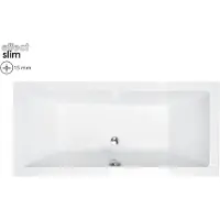 Badland QUADRO SLIM ligbad 170 x 75 cm wit met baddrager