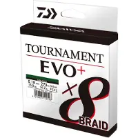 Daiwa Tournament X8 Braid Evo+ gevlochten lijn, donkergroen, 270 meter, diameter 0,16 mm